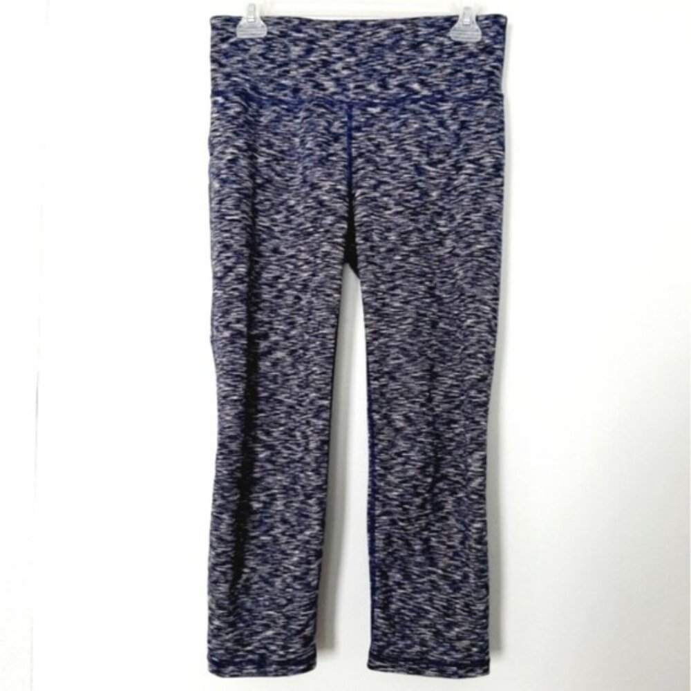 GAP \ Fit Athletic Crop Leggings Marled Patern Regular Blue Sz M